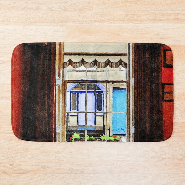 Item preview, Cozy dining room with red table setting and window view designed and sold by GestaltImagery.