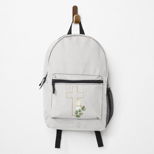 Item preview, Golden Cross with white church candle and green branch. Watercolor painting designed and sold by BartolArt.