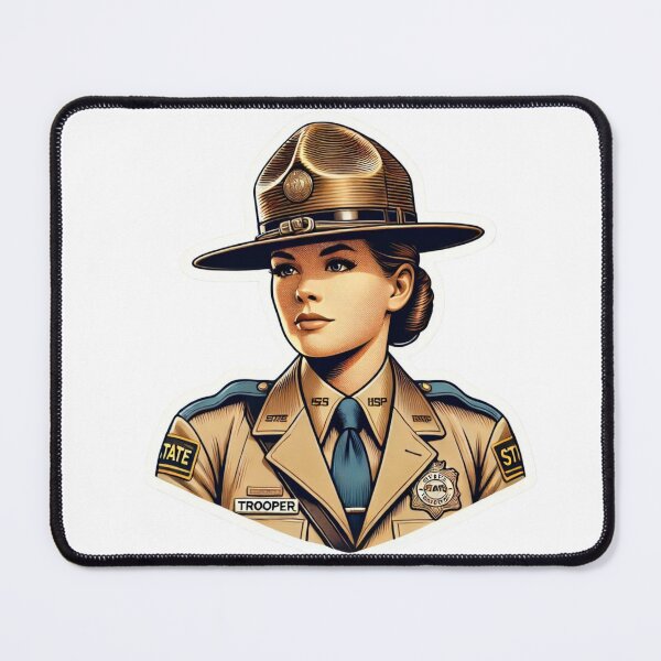 Item preview, Vintage Female State Trooper Police Officer pin-up style designed and sold by BrinaandPops.