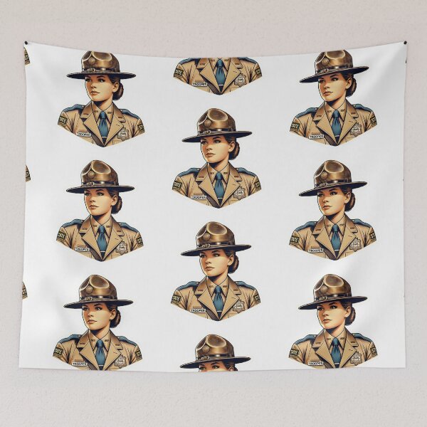 Item preview, Vintage Female State Trooper Police Officer pin-up style designed and sold by BrinaandPops.