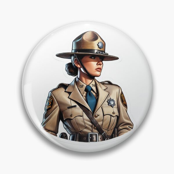 Item preview, Vintage Female State Trooper Police Officer pin-up style designed and sold by BrinaandPops.
