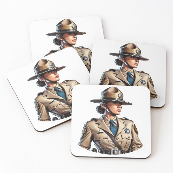 Item preview, Vintage Female State Trooper Police Officer pin-up style designed and sold by BrinaandPops.