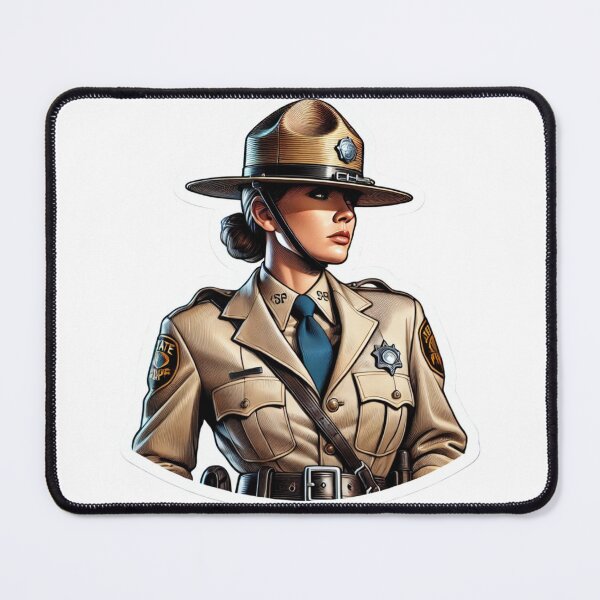 Item preview, Vintage Female State Trooper Police Officer pin-up style designed and sold by BrinaandPops.