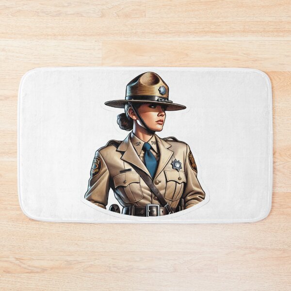 Item preview, Vintage Female State Trooper Police Officer pin-up style designed and sold by BrinaandPops.