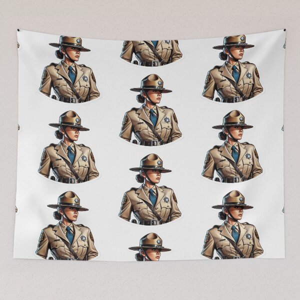 Item preview, Vintage Female State Trooper Police Officer pin-up style designed and sold by BrinaandPops.
