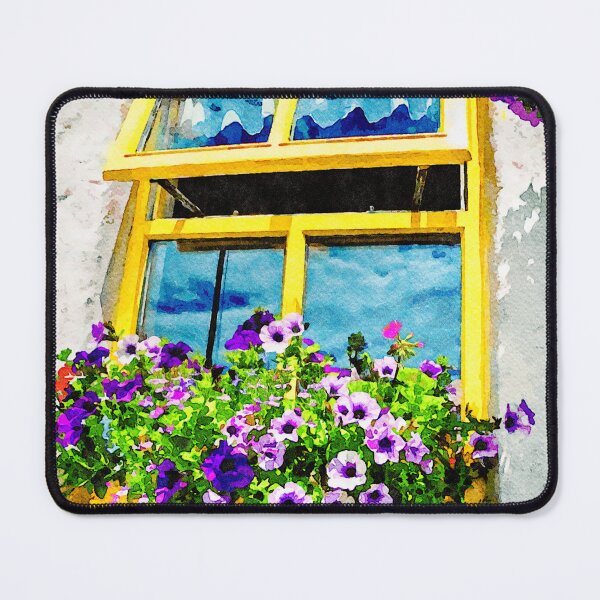 Item preview, Charming yellow window with flowers on Inishmore Island designed and sold by GestaltImagery.