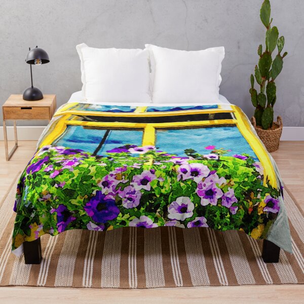 Item preview, Charming yellow window with flowers on Inishmore Island designed and sold by GestaltImagery.