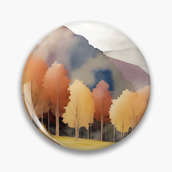 Item preview, Mountains in Autumn Landscape Watercolor Painting | Watercolor Landscape | Watercolor Art | Watercolor Scenery designed and sold by UnhingedBird.