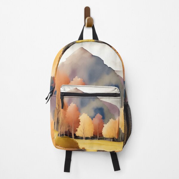 Item preview, Mountains in Autumn Landscape Watercolor Painting | Watercolor Landscape | Watercolor Art | Watercolor Scenery designed and sold by UnhingedBird.
