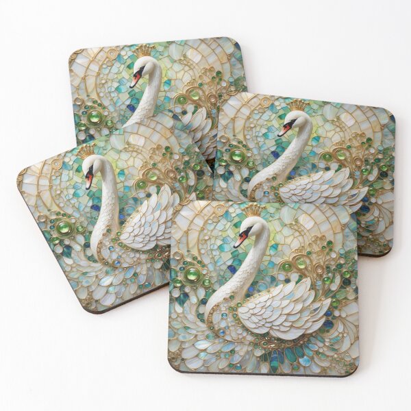 Item preview, Mother of Pearl Mosaic Swan designed and sold by purplesensation.