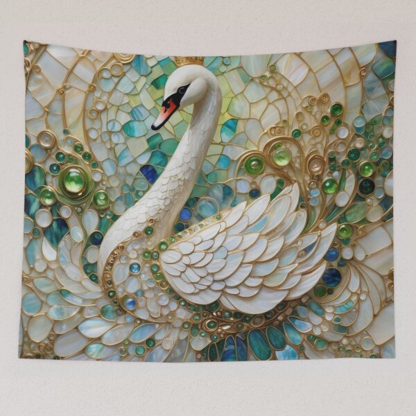 Item preview, Mother of Pearl Mosaic Swan designed and sold by purplesensation.