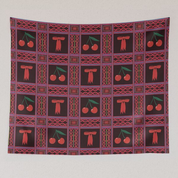 Item preview, Black Cherry Romance picnic Pattern - Illustration Jemma Jamie Skidmore  designed and sold by Jemma Jamie Skidmore.