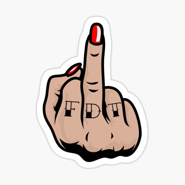 Artikel-Vorschau von FDT Mittelfinger Hübsche Mädchen FDT Aufkleber, FDT Shirt, designt und verkauft von ProtestDonald.