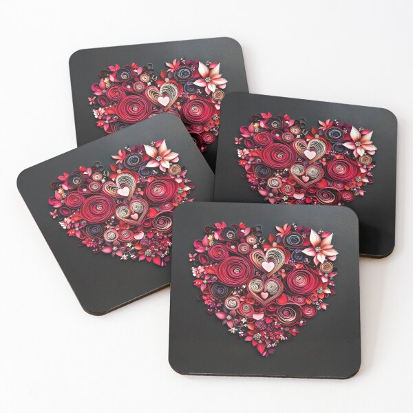 Item preview, Rolled Paper Style Heart Art – Unique Paper Craft Decor designed and sold by Karen MacKellar Designs.