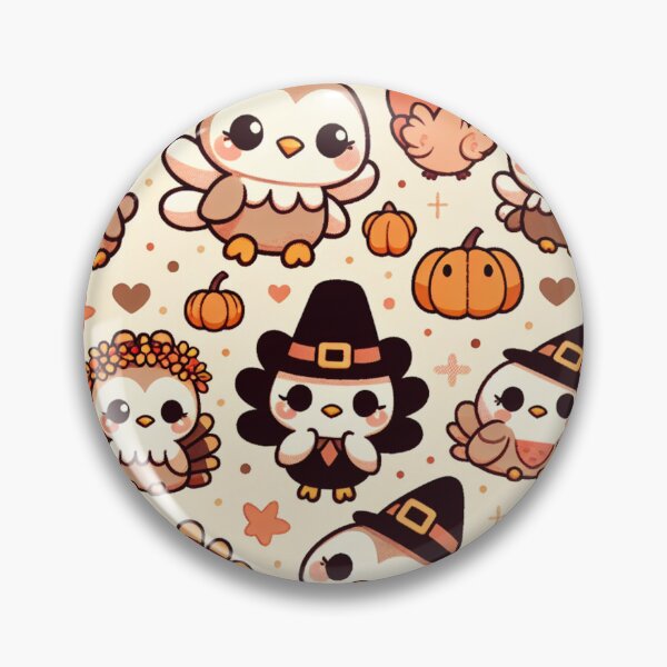 Item preview, Cute kawaii thanksgiving turkeys designed and sold by MeroroGraphics.