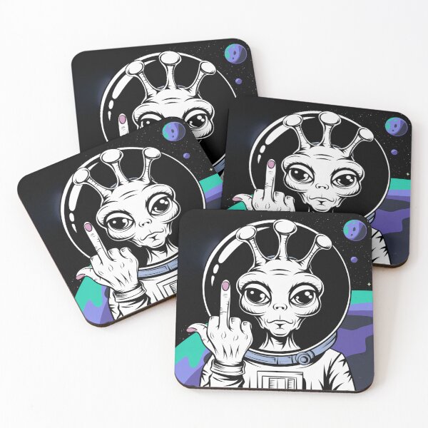 Item preview, FU ALIEN ASTRONAUT FUNNY MIDDLE FINGER designed and sold by SellingStuff91.