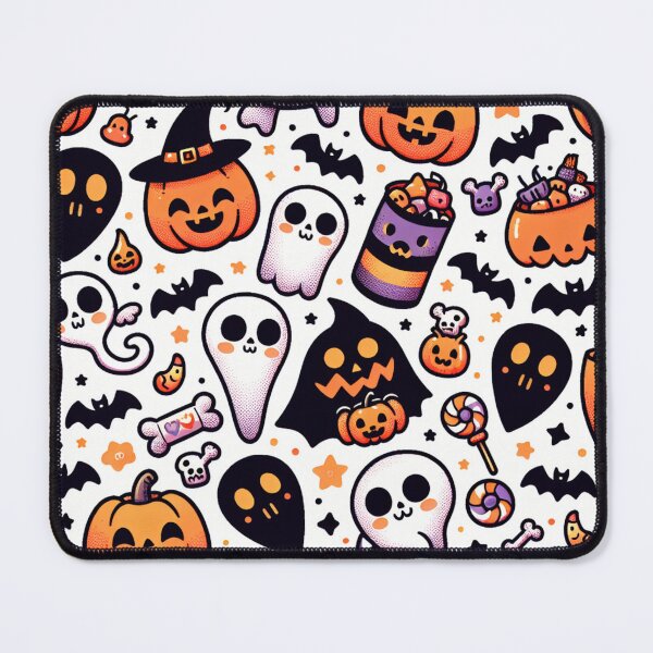 Item preview, Halloween pumpkin and ghost pattern designed and sold by MeroroGraphics.