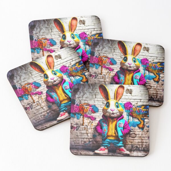 Item preview, Urban graffiti street art Bunny Rabbit designed and sold by Drone-tees.