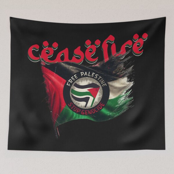 Item preview, Ceasefire Free Palestine Flag designed and sold by piscininha.