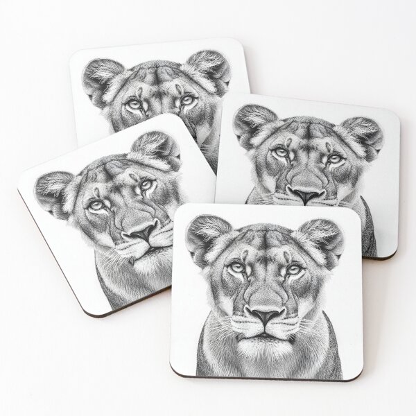 Item preview, Realistic lioness pencil drawing designed and sold by Pencil-Art.