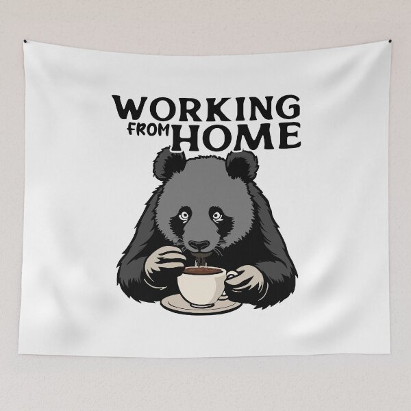 Item preview, working from home panda coffee designed and sold by TEEDESIGMSTUDIO.