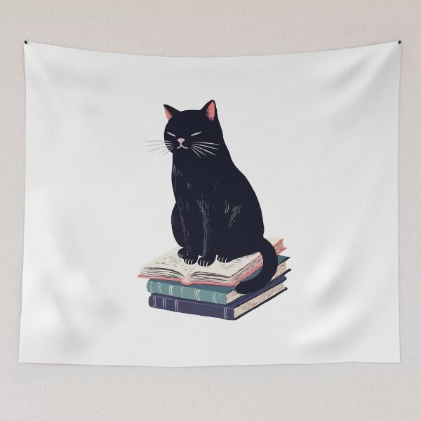 Item preview, Black Cat On Books designed and sold by Gkinoki.