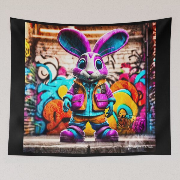 Item preview, Urban graffiti street art Bunny Rabbit designed and sold by Drone-tees.