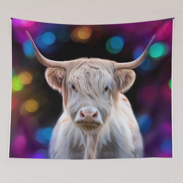 Item preview, Cute Highland Cow Against a Colourful Background designed and sold by Graham Prentice.