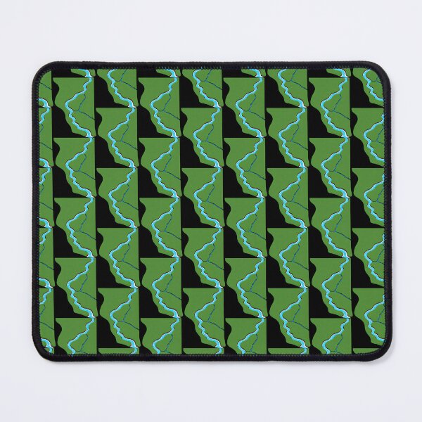 Item preview, Abstract Map Design with Blue River on Green Background designed and sold by artwaves.