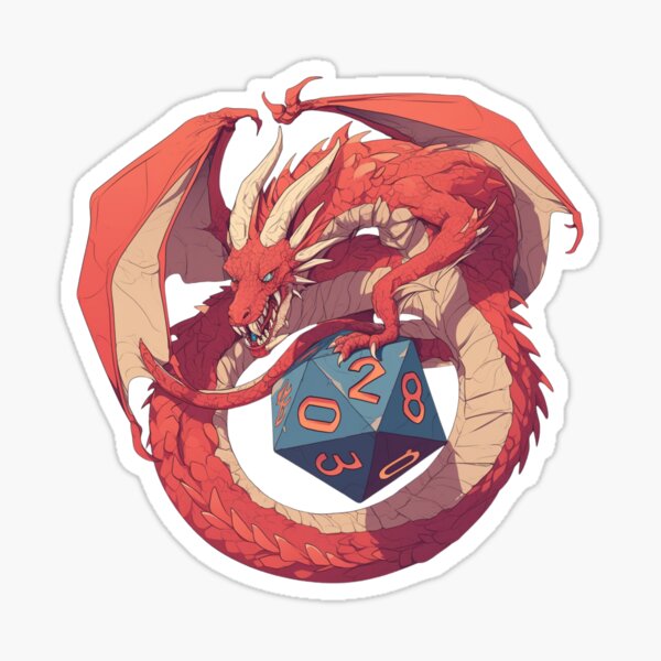 Aperçu de l'œuvre Dés du dragon rouge cool créée et vendue par Nightarcade.
