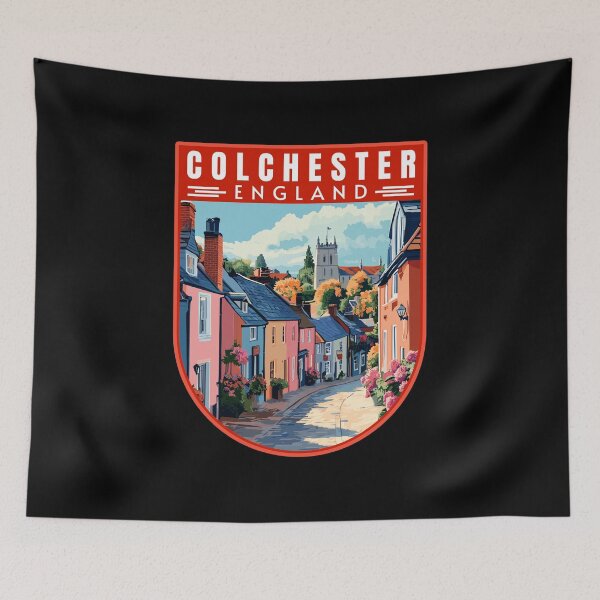 Item preview, Colchester in Essex in England Retro Travel Art Emblem designed and sold by MaateoDesign.