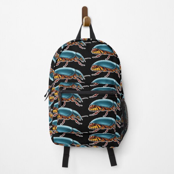 Item preview, Vibrant Illustration of a Blue and Orange Beetle on Gradient Background designed and sold by artwaves.