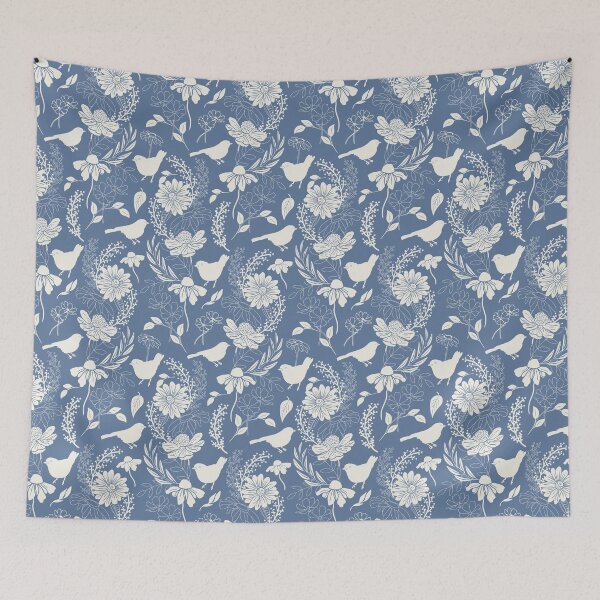 Item preview, Serene Blue & Cream Birds and Blossoms  designed and sold by SimplyPut.