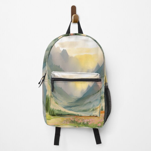 Item preview, Mountains in Spring Landscape Watercolor Painting | Watercolor Landscape | Watercolor Art | Watercolor Scenery designed and sold by UnhingedBird.