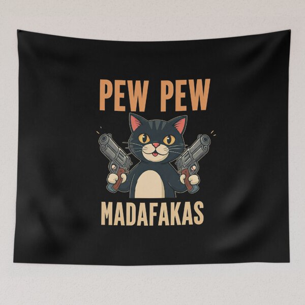 Item preview, Crazy cat pew pew madafakas designed and sold by Coollzone.