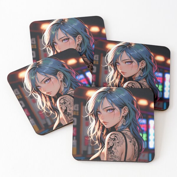 Item preview, Blue Hair Tattoo Anime Girl designed and sold by KungKthulhu.