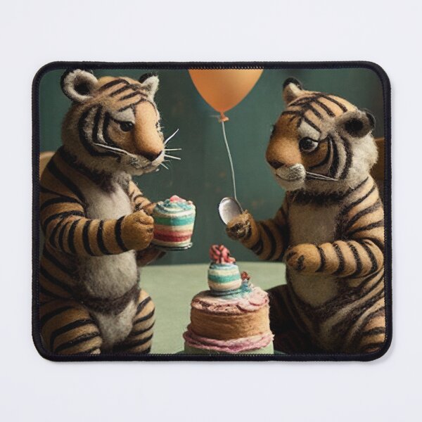Item preview, Cute Felted Tigers Birthday Party Design designed and sold by TringTringCards.