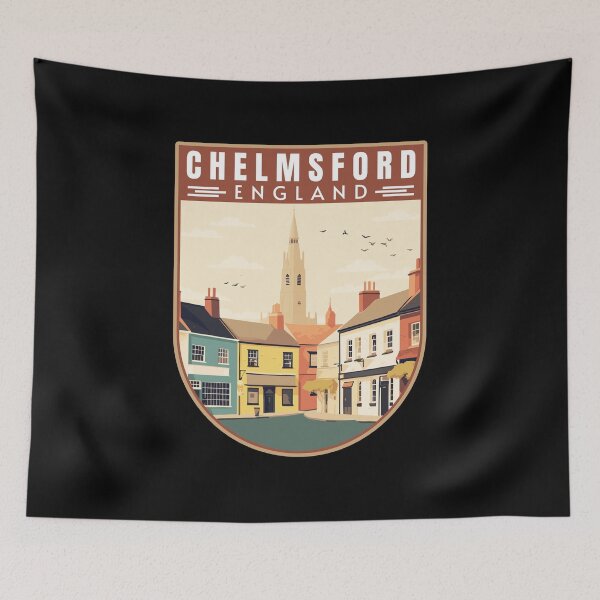Item preview, Chelmsford in Essex in England Retro Travel Art Emblem designed and sold by MaateoDesign.