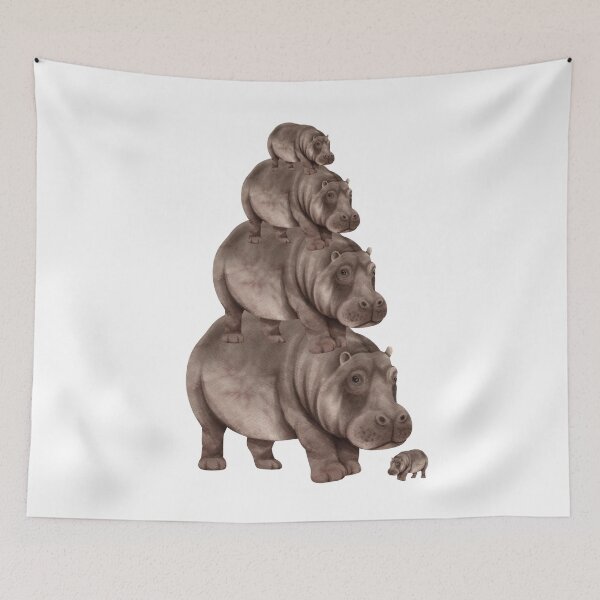 Item preview, Hippo Stack - Funny Hippos designed and sold by MALIKABO.