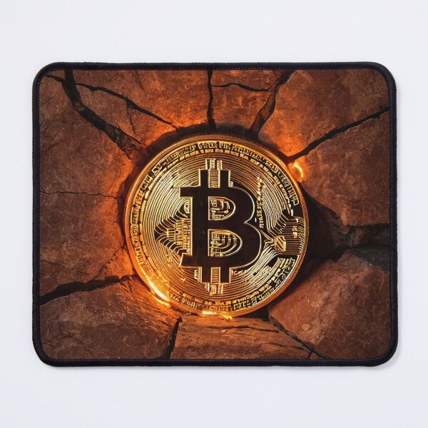 Item preview, Bitcoin Inferno: Cracked Wall Ablaze designed and sold by RK - Shop.