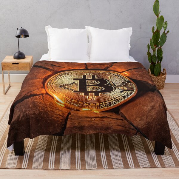Item preview, Bitcoin Inferno: Cracked Wall Ablaze designed and sold by RK - Shop.