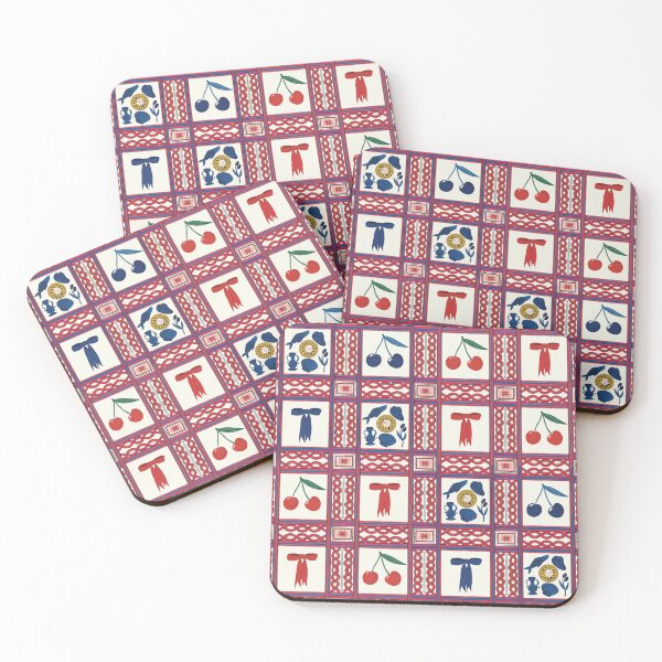 Item preview, Bow and Cherry Romance picnic Pattern - Illustration Jemma Jamie Skidmore  designed and sold by Jemma Jamie Skidmore.