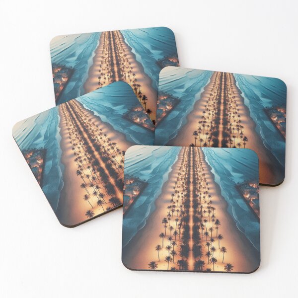 Item preview, Mesmerizing Sunset Beach Path with Palm Trees designed and sold by Yas_oma.