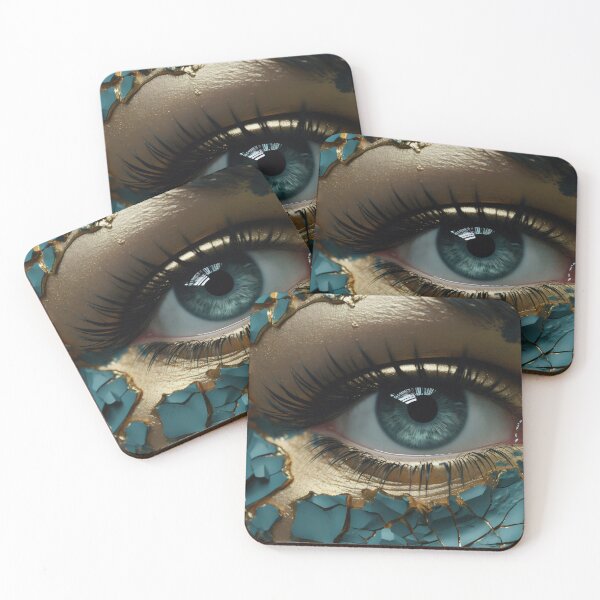 Item preview, Luxurious Vision: Woman's Eye with Gold Leaf Accents designed and sold by anytka.