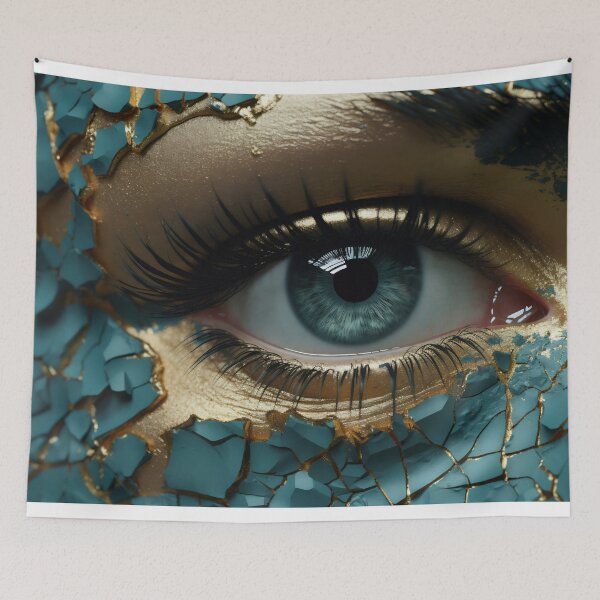 Item preview, Luxurious Vision: Woman's Eye with Gold Leaf Accents designed and sold by anytka.