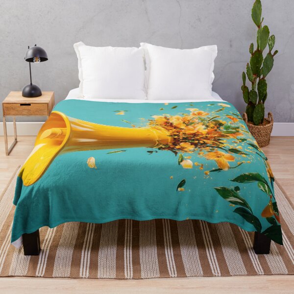 Item preview, Bright yellow megaphone with flowers designed and sold by anytka.