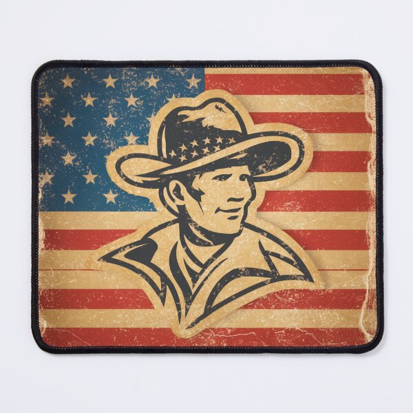 Item preview, US Patriotic Vintage Rodeo Cowboy American Flag designed and sold by Kia Blaze.