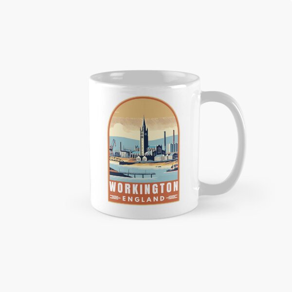 Item preview, Workington in Cumbria in England Retro Travel Art Emblem designed and sold by MaateoDesign.