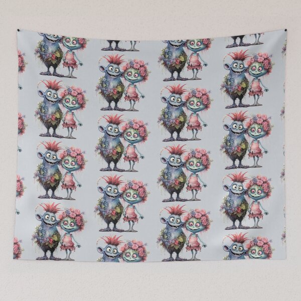 Item preview,  A charming pair of monsters in love. designed and sold by MagelliShop.