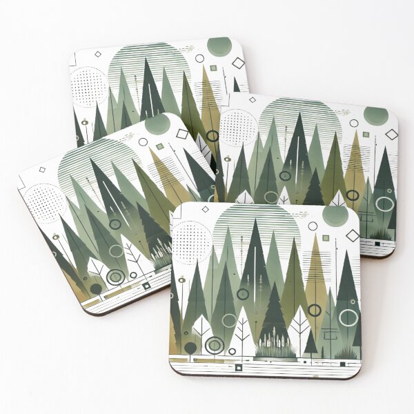 Item preview, Bosque geométrico: árboles abstractos en colores degradados designed and sold by Designeerguy.